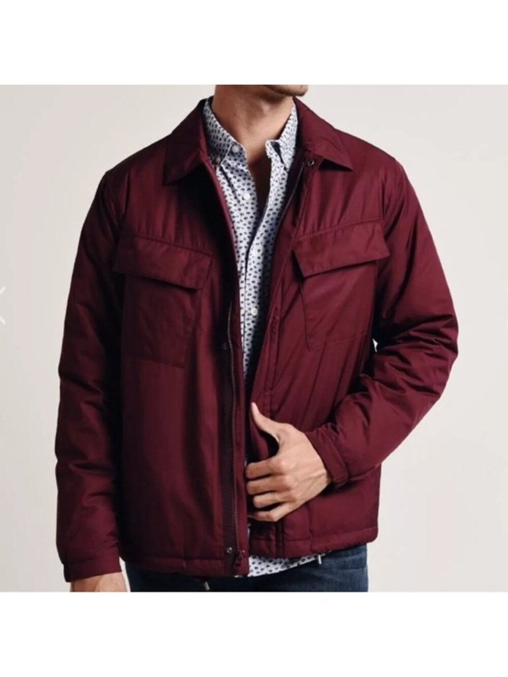 BONOBOS QUILTED COACHES JACKET purple burgundy Size Medium